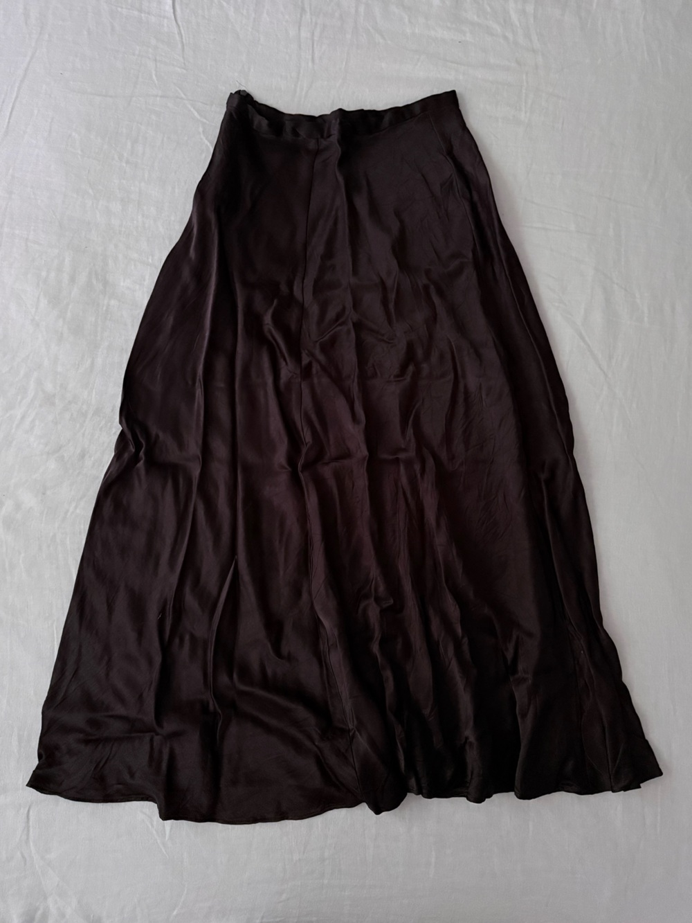 Zara Dark Brown Satin Skirt